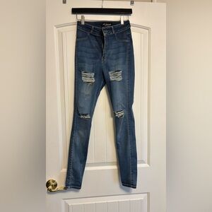 Fit Jeans 4 Hole Ripped High Waisted Jeans Size Small